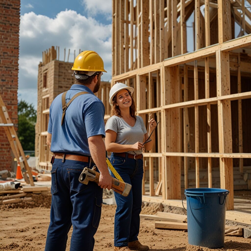 Skilled Ohio builders installing wood