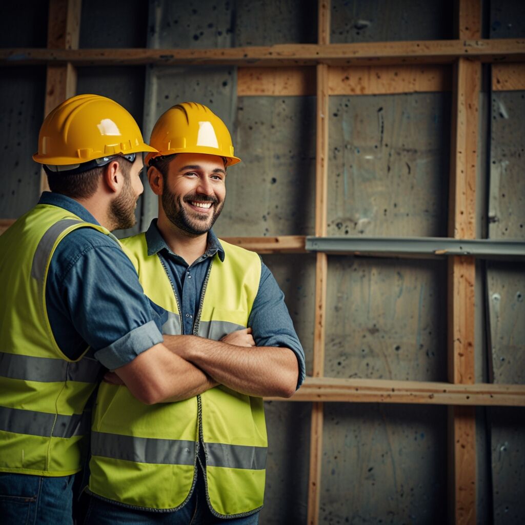 Certified Durant construction team installing decorative fireplace
